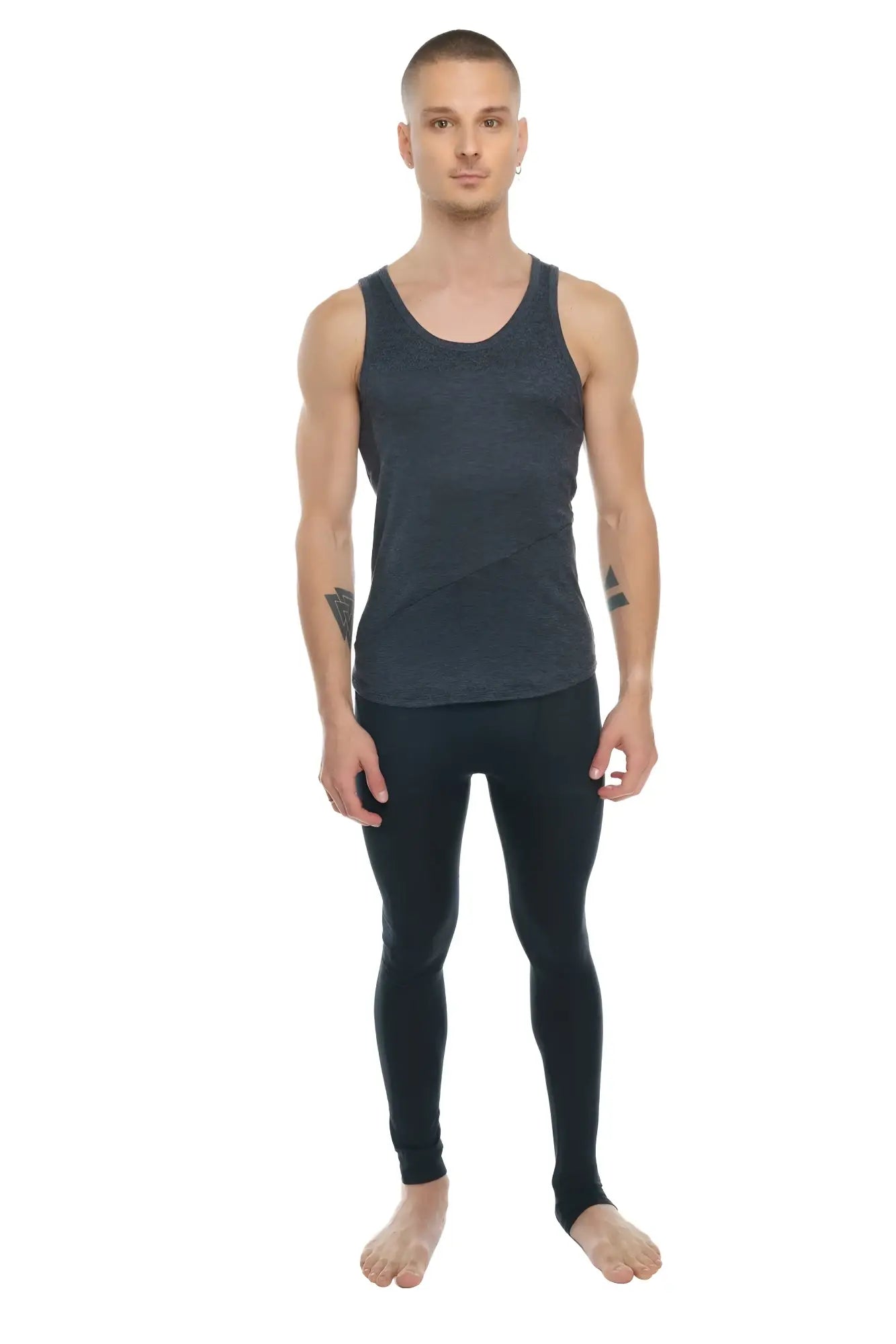 Dark gray fitted tank top with subtle textured pattern made from soft breathable fabric perfect for casual wear