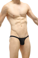 PetitQ bikini cornil plum black black thong with snug form-fitting design and small red logo on the side