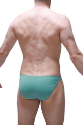 Teal-colored petitq bikini dome green briefs with smooth form-fitting fabric designed for comfortable wear