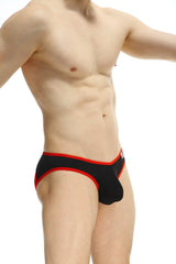 Black briefs with red trim from petitq bikini loisail red featuring soft stretch fabric for comfortable wear
