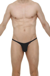 Black thong bikini plellis joe black with small red logo on the side made of comfortable fabric