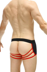 PetitQ boxer cercier black strappy briefs in black and red with a sleek modern design and comfortable fit
