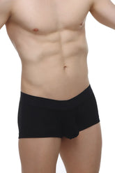 Black boxer mouffy modal briefs with smooth form-fitting design made from soft modal fabric