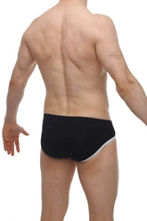 Black petitq brief crepin modal with white trim waistband soft comfortable underwear for everyday wear