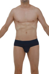Navy blue petits brief paliz modal briefs with smooth form fitting design in modal fabric visible from front
