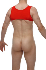 Red sleeveless top petitq harness armix featuring a rounded neckline and fitted design in soft fabric