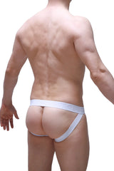 White petitq jockstrap chill carlot alloy athletic briefs with smooth form-fitting design and supportive side straps