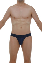 Petitq jockstring plum navy navy blue athletic briefs with snug form-fitting design and smooth fabric front view