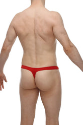 PetitQ thong Argis red thong underwear with a snug form-fitting design in vibrant red color