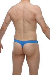 Petitq thong pazin blue blue thong made of smooth stretchy fabric shown from the back side