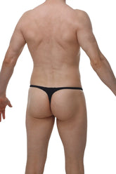 Black thong underwear by arthus and nico with thin seamless waistband and minimalistic design for men
