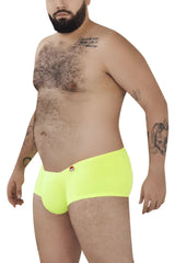 Bright neon yellow pikante pik 0976x angola trunks briefs with small red and white logo on waistband