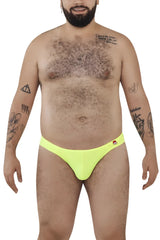 Bright neon yellow pikante PIK 0977X angola bikini briefs with red and white logo on the waistband