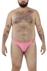Pink pikante angola bikini briefs with a small red logo on the left hip showing the front side