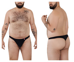 Black Pikante PIK 0978X Angola thong briefs with a small red logo on the left hipband