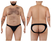 Black pikante pik 0979x angola jockstrap briefs with red logo on left hip designed for comfort and support