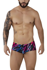 Pikante pik 0988 jartum vibrant geometric-patterned swim trunks in bold pink blue and black hues