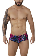 Pikante pik 0988 jartum vibrant geometric-patterned swim trunks in bold pink blue and black hues