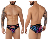 Vibrant multicolored pikante pik 0989 jartum briefs with black trim and cut-out design in black color