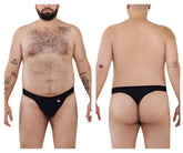 Black pikante pIK 1024X terni thongs with a small red logo on the left hipband shown from the back side