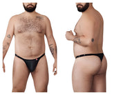 Black pikante pik 1025x perusa thong with small red logo on left side of waistband