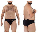 Black Pikante PIK 1026X Verona briefs with a central cutout and small red logo on the front