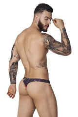 Black and pink patterned Pikante PIK 1077 Nucleus thong with sleek modern design showing front side