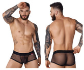 Pikante pik 1090 burly mesh trunks black sheer mesh briefs with black elastic waistband and trim