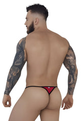Red and black pikante PIK 1279 sonar thong with a sleek minimalist design shown from the back side