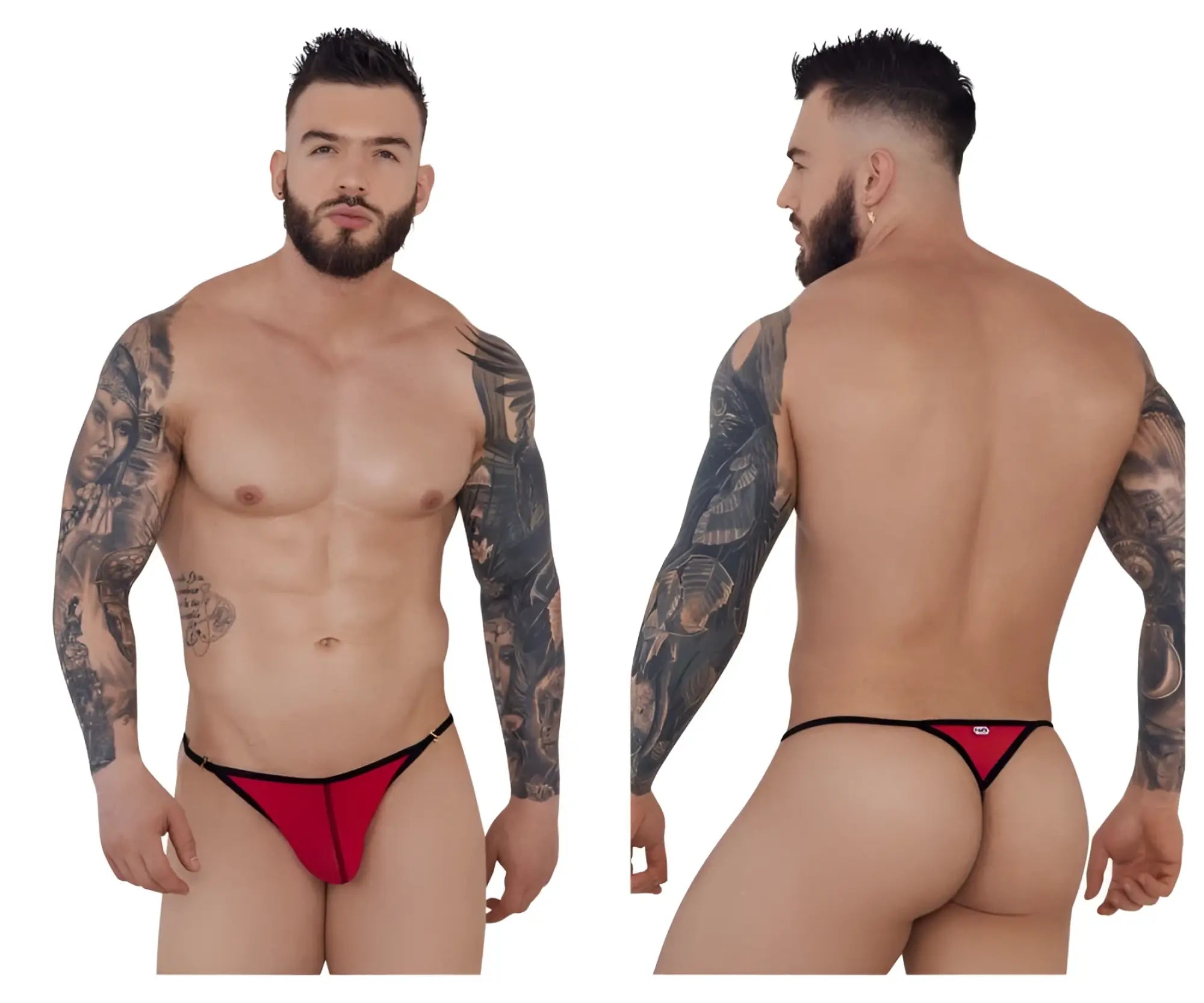 Red Pikante PIK 1279 sonar thong with black trim featuring a red thong design and sleek black edging