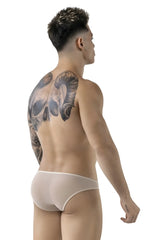 Translucent beige mesh briefs pikante pik 1822 luxury briefs showcasing breathable fabric and elegant design