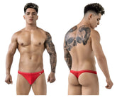 Red thong briefs from Pikante PIK 1823 luxury thongs with a small logo on the side in vibrant red color