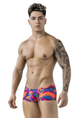 Pikante pik 1826 kracent trunks in vibrant abstract orange blue and purple swirl pattern men’s briefs