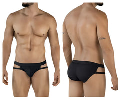 Black pikante pik 2114 lenox briefs with sleek form-fitting design and distinctive side cutouts for comfortable wear