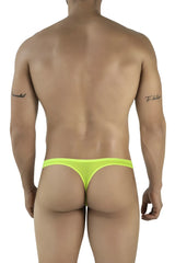 Pikante pik 2115 amusing thong in bright neon green sheer stretchy fabric shown from the back side
