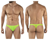 Neon green mesh thong with small logo on sideband from pikante PIK 2115 amusing thongs collection