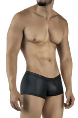 Black form-fitting pikante PIK 2116 candy trunks briefs with a smooth glossy finish for men