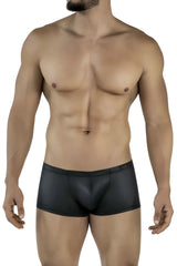 Black pikante pik 2116 candy trunks sleek form-fitting briefs with a smooth glossy finish