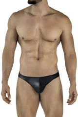 Black glossy leather thong from pikante pik 2119 candy thongs collection shown from the back side