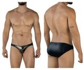 Black and metallic gold pikante PIK 2121 gold cup briefs with sleek shiny finish for stylish men’s underwear