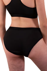 Black high-waisted briefs plural pl004 with smooth seamless fabric finish for comfortable everyday wear
