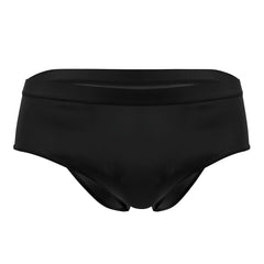Plural PL004 briefs in black featuring sleek swim trunks design with elastic waistband for comfortable fit