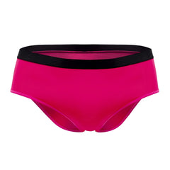 Vibrant fuchsia plural pl004 briefs with black elastic waistband high-waisted bikini style for comfortable wear