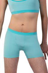 Plural pl008 trunks turquoise seamless boxer briefs with matching waistband in mint green color