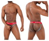 Ppu 2304 ball lifter jockstrap in red and gray with a sleek athletic design for active support and comfort