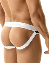 Ppp brute jock strap underwear black size l with sleek minimalist white athletic briefs and subtle branded waistband