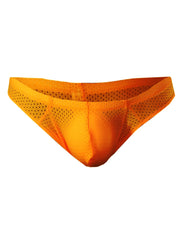 Bright orange pride mesh bunz briefs with breathable perforated design and plus pouch for enhanced comfort