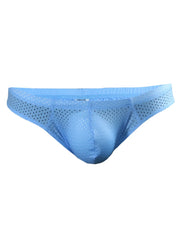 Light blue pride mesh bunz brief with plus pouch featuring a breathable perforated mesh design