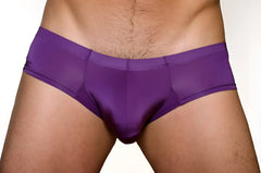 Purple satin pride metro bunz boxer briefs with plus pouch featuring a smooth glossy finish and snug fit
