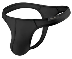 Black neoprene thong private structure dgemu3545bt desire glaze with sleek form fitting design and reinforced stitching